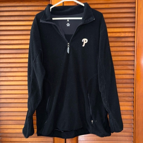 Black Quarter-Zip Pullover with Logo - Picture 1 of 6